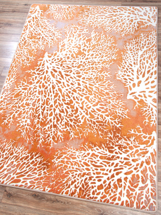 4' x 5' Daydreams Coral Coastal Rectangle Nylon Area Rug