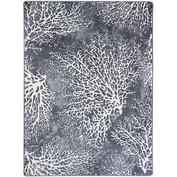 4' x 5' Daydreams Coral Grey Coastal Rectangle Nylon Area Rug