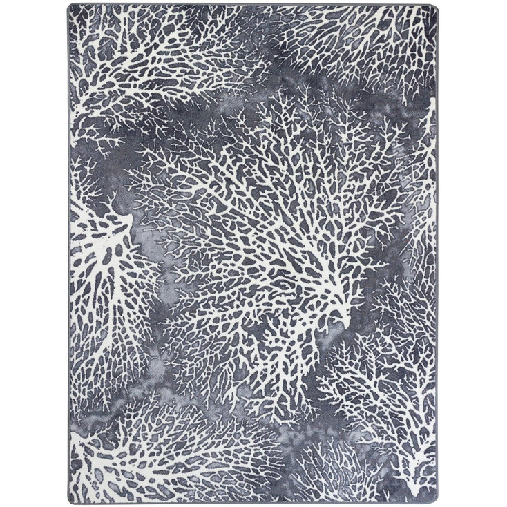 8' x 11' Daydreams Coral Grey Coastal Rectangle Nylon Area Rug