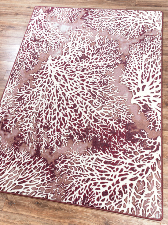 5' x 8' Daydreams Coral Merlot Coastal Rectangle Nylon Area Rug