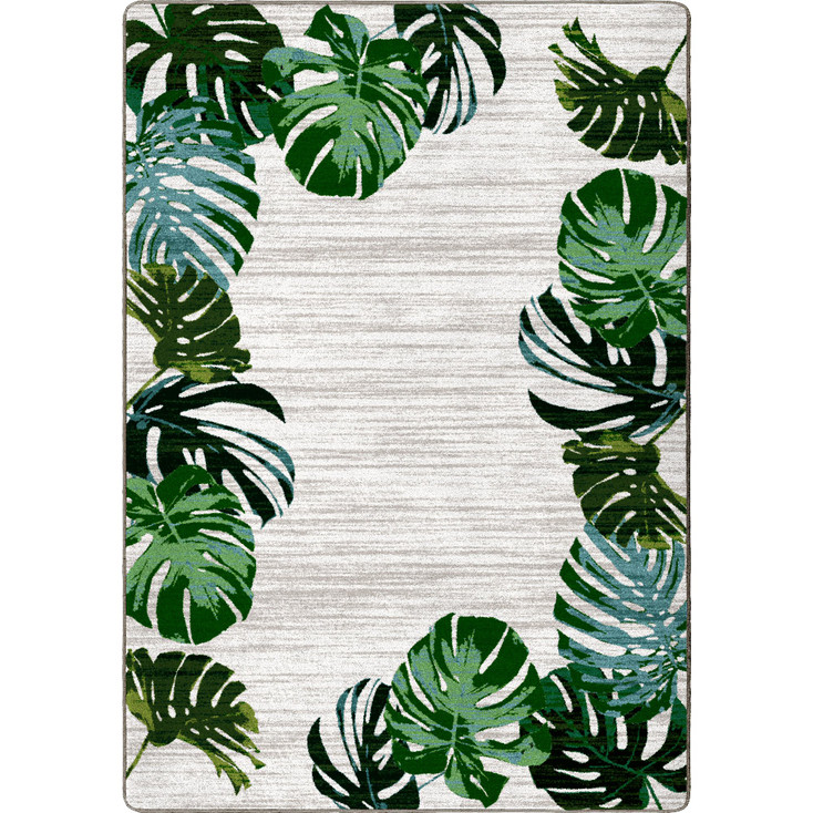 4' x 5' Falling Leaves Sage Rectangle Nylon Area Rug