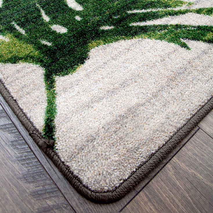 4' x 5' Falling Leaves Sage Rectangle Nylon Area Rug