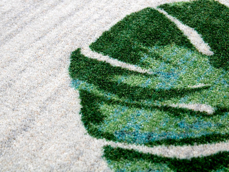 3' x 4' Falling Leaves Sage Rectangle Scatter Nylon Area Rug