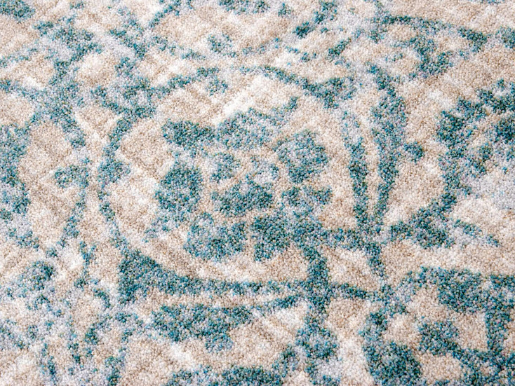 2' x 8' Distressed Fine Linen Natural Rectangle Runner Nylon Area Rug
