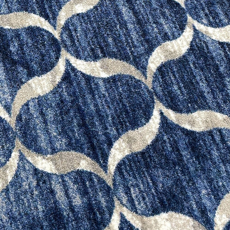 3' x 4' Lattice Blue Rectangle Scatter Nylon Area Rug
