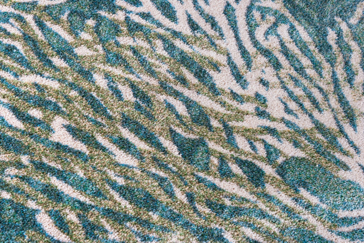 2' x 8' Oceanic Blooms Aqua Rectangle Runner Nylon Area Rug