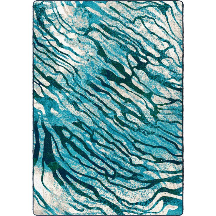 4' x 5' Sea Dive Azul Rectangle Nylon Area Rug