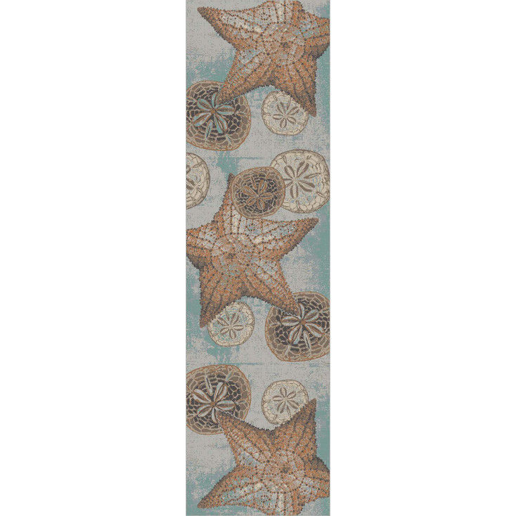 2' x 8' Shore Thing Mineral Rectangle Runner Nylon Area Rug