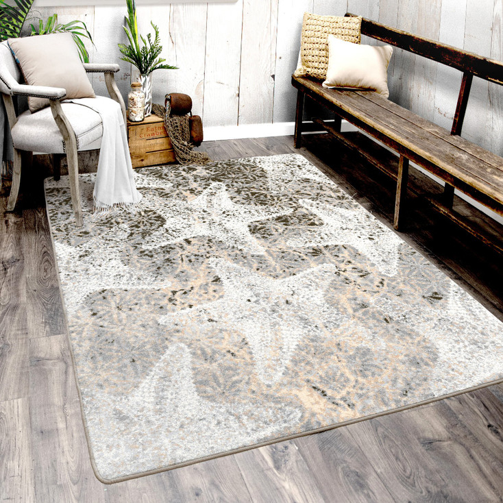 4' x 5' Stargazing Sandy Shore Rectangle Nylon Area Rug