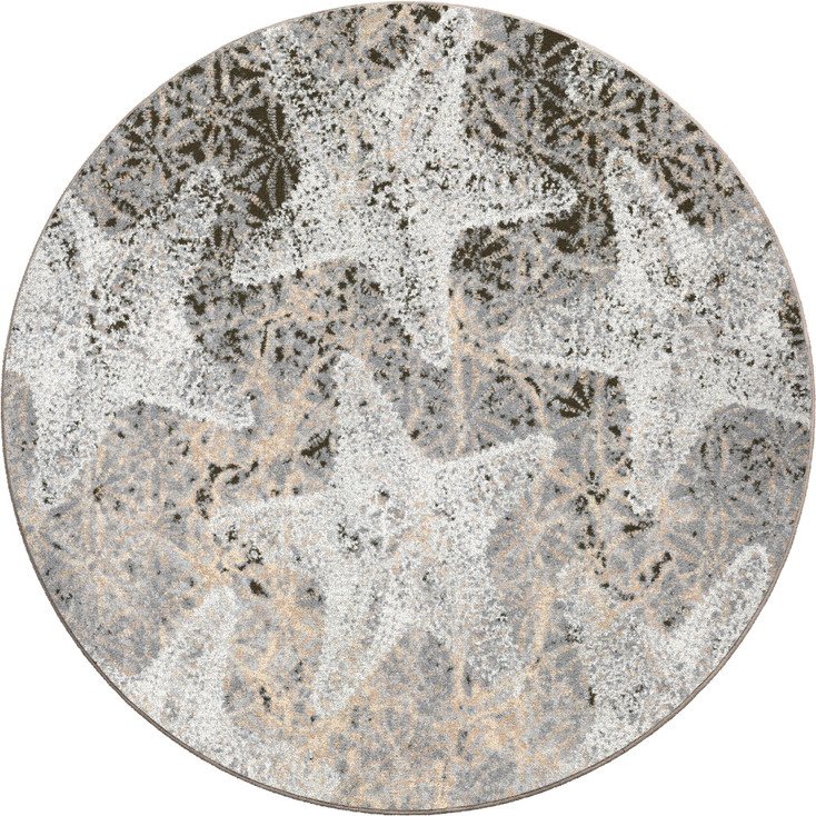 8' Stargazing Sandy Shore Round Nylon Area Rug