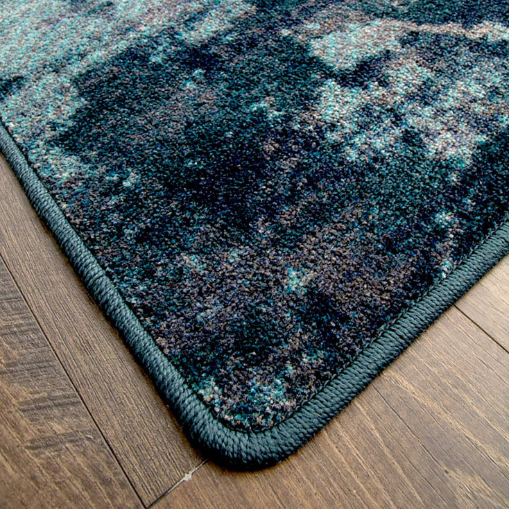 8' x 11' Stormy Blue Mist Rectangle Nylon Area Rug