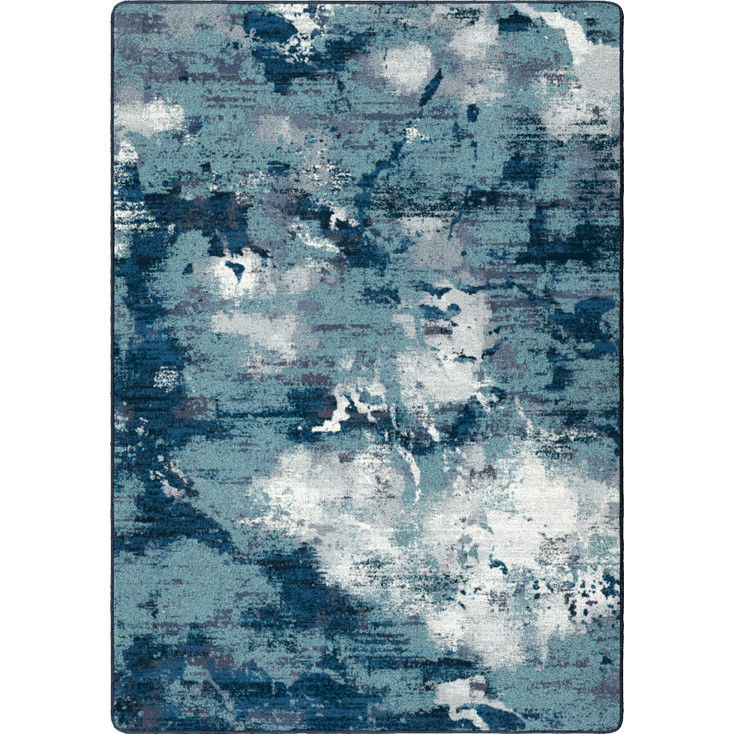 3' x 4' Stormy Blue Mist Rectangle Scatter Nylon Area Rug