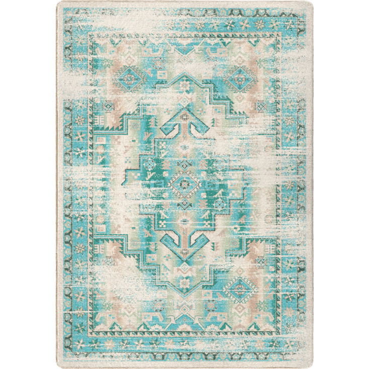 4' x 5' Distressed Torn Seaside Water's Edge Rectangle Nylon Area Rug