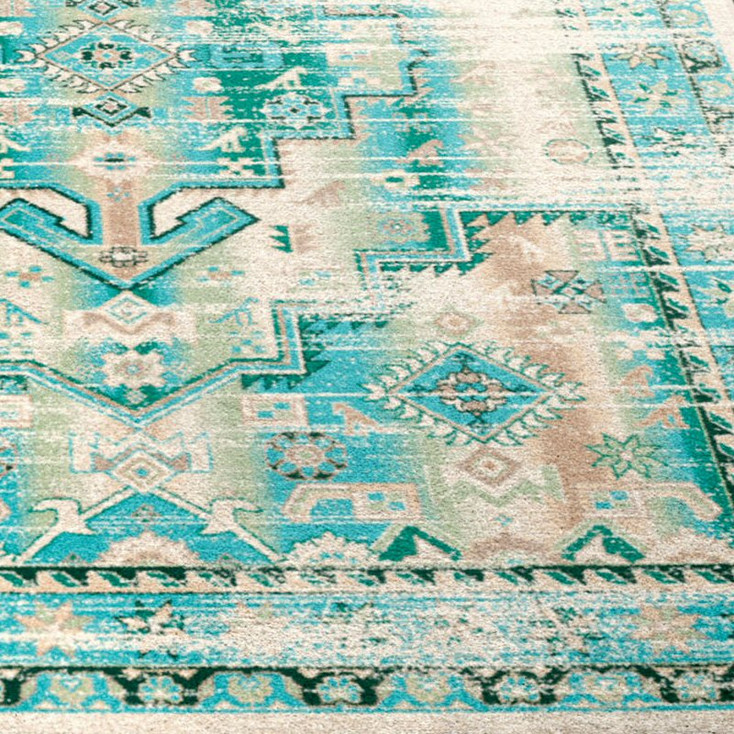 2' x 8' Distressed Torn Seaside Water's Edge Rectangle Runner Nylon Area Rug