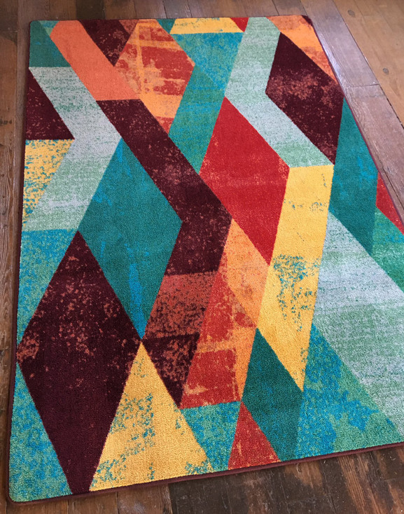 5' x 8' Abstraction Multi Rectangle Nylon Area Rug