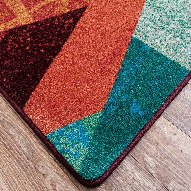 3' x 4' Abstraction Multi Rectangle Scatter Nylon Area Rug