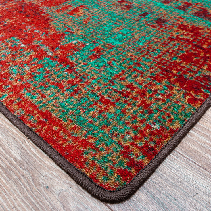 5' x 8' Forward Shift Turquoise Rectangle Nylon Area Rug