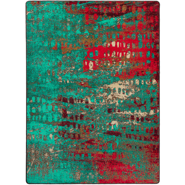 8' x 11' Forward Shift Turquoise Rectangle Nylon Area Rug