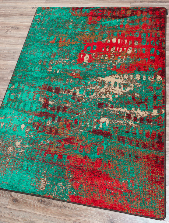 8' x 11' Forward Shift Turquoise Rectangle Nylon Area Rug