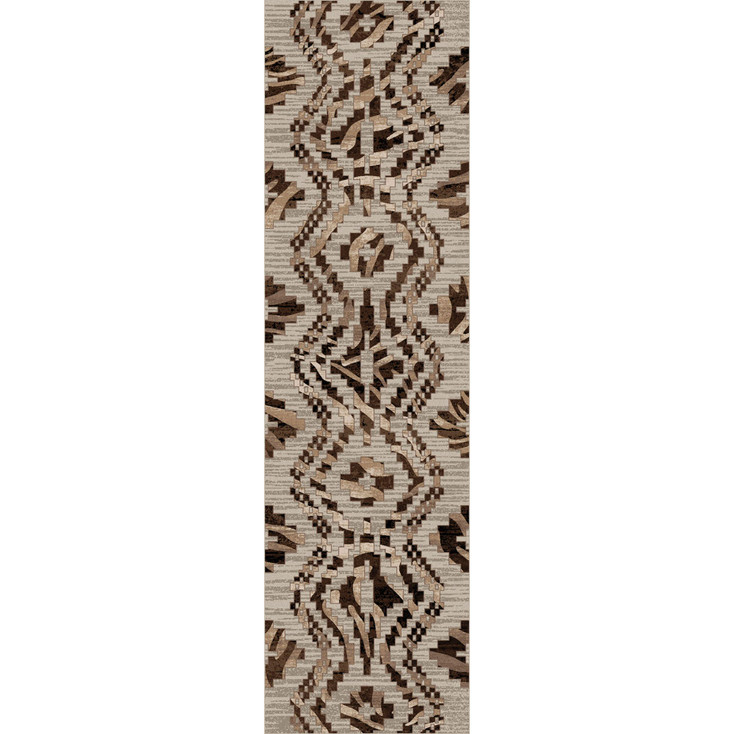 2' x 8' Curio Zebra Natural Rectangle Runner Nylon Area Rug