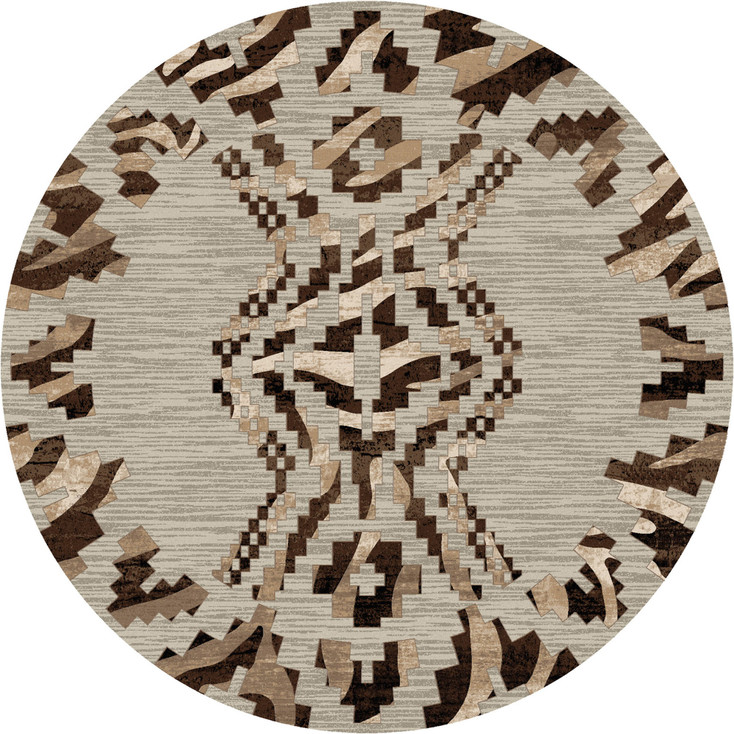 8' Curio Zebra Natural Round Nylon Area Rug