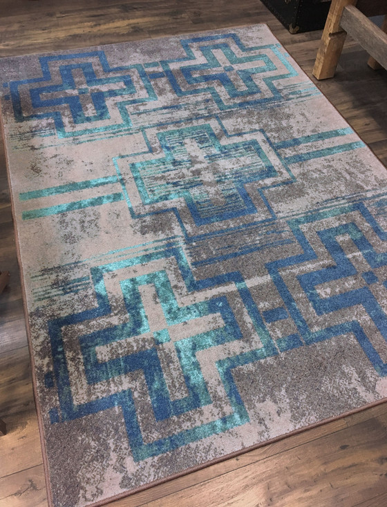 3' x 4' Distressed Bounty Glacier Southwest Rectangle Scatter Nylon Area Rug