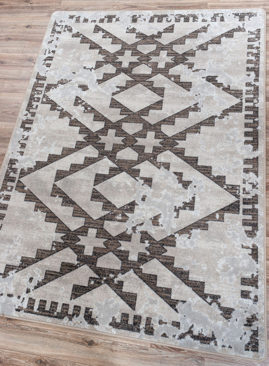4' x 5' Distressed Fresco Temper Western Rectangle Nylon Area Rug