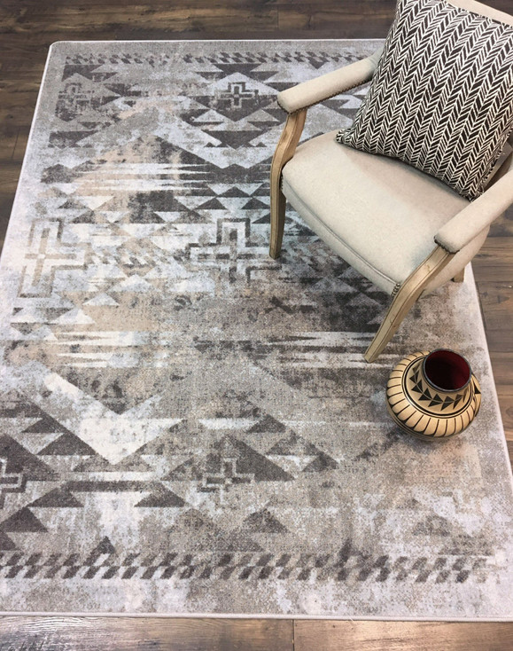 8' x 11' Distressed Rustic Cross Sandstone Southwest Rectangle Nylon Area Rug