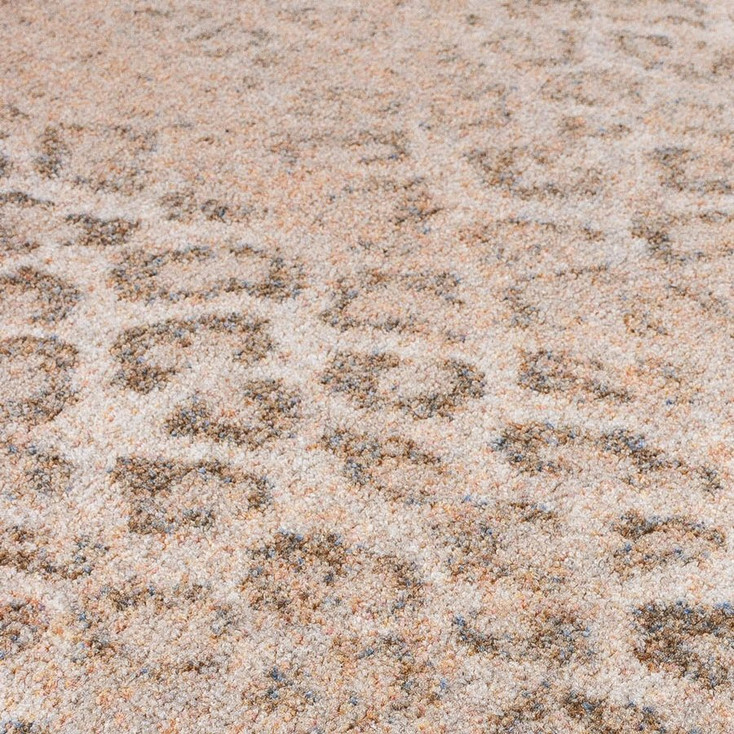 2' x 8' Snow Leopard Distressed Blush Rectangle Runner Nylon Area Rug