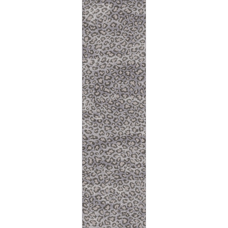 2' x 8' Snow Leopard Natural Rectangle Runner Nylon Area Rug