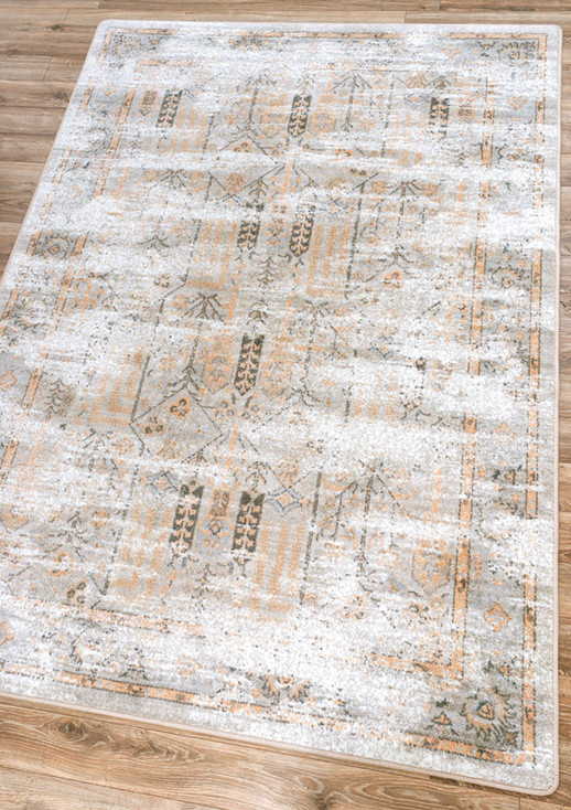 3' x 4' Distressed Passage Apricot Rectangle Scatter Nylon Area Rug