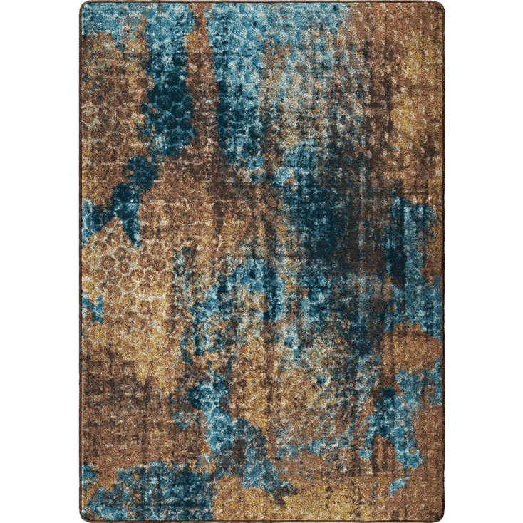 8' x 11' Mystic Turquoise Splash Rectangle Nylon Area Rug