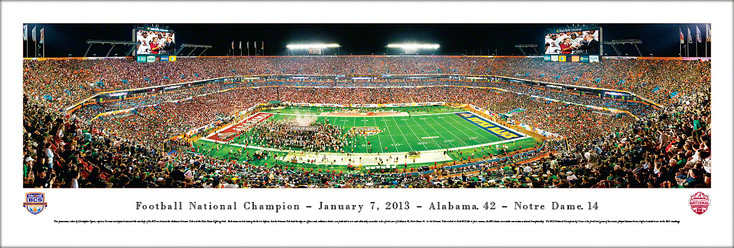 Alabama Crimson Tide 2013 BCS Football Champions Panoramic Art Print