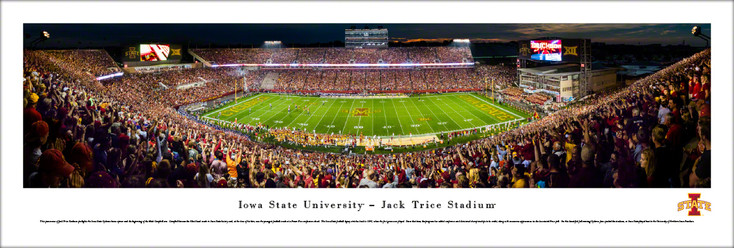 Iowa State Cyclones Football Night Game Panoramic Art Print