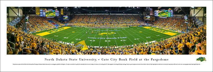 North Dakota State Bison Football 50 Yard Line Panoramic Art Print