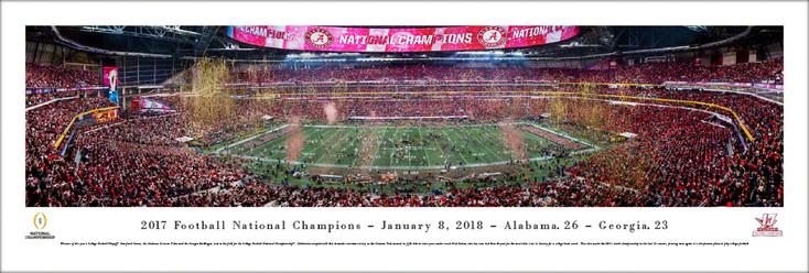 Alabama Crimson Tide 2017 College Football Champions Panoramic Art Print