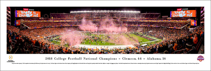 Clemson Tigers 2018 College Football Champions Panoramic Art Print