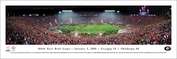 Georgia Bulldogs 2018 Rose Bowl Champions Panoramic Art Print