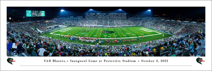 University Alabama Birmingham Blazers Football Panoramic Art Print