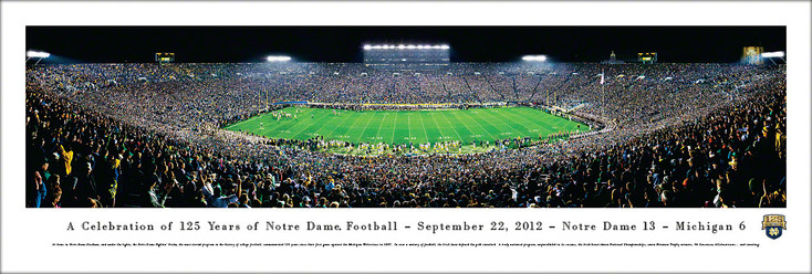 Notre Dame Fighting Irish Football 125th Anniversary Panoramic Art Print