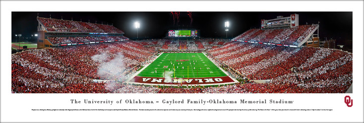 Oklahoma Sooners Football End Zone Stadium Stripe Panoramic Art Print