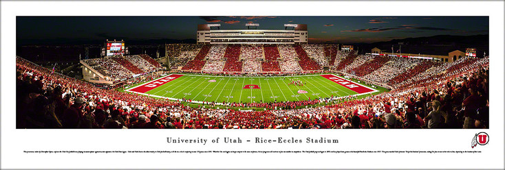 Utah Utes Football Stadium Stripe Panoramic Art Print