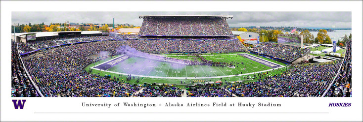 Washington Huskies Football Run Out Panoramic Art Print