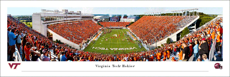 Virginia Tech Hokies Football End Zone Panoramic Art Print