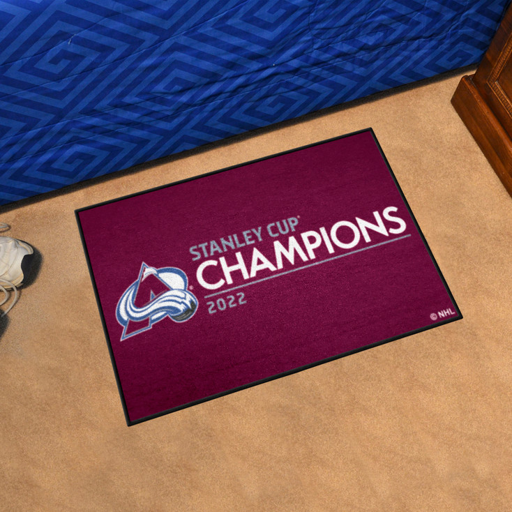 2022 Stanley Cup Champs Colorado Avalanche 19" x 30" Burgundy Rectangle Starter Mat