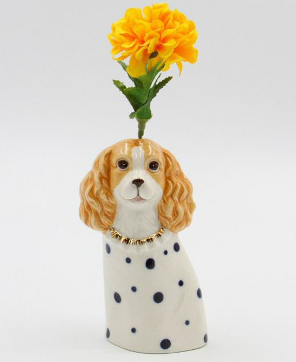 Golden Cocker Spaniel Dog Ceramic Vase