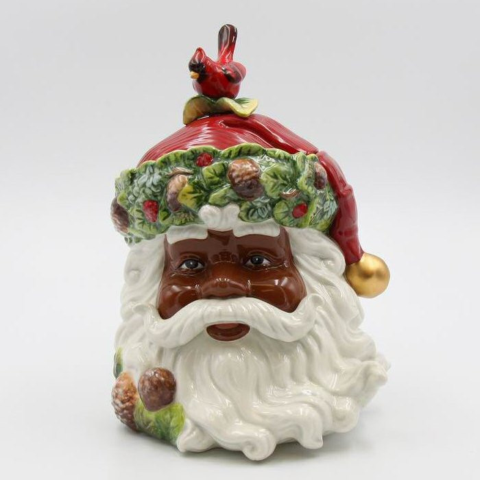 African American Santa Porcelain Cookie Jar