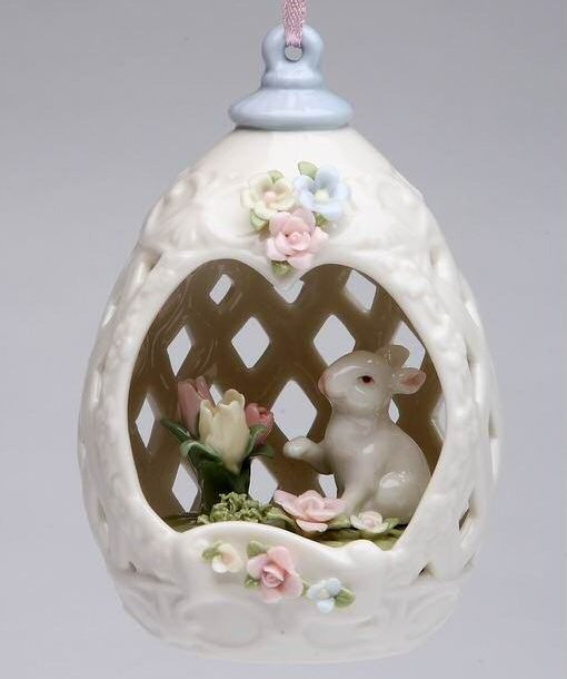 Egg with Rabbit Christmas Tree Ornaments, Set of 2