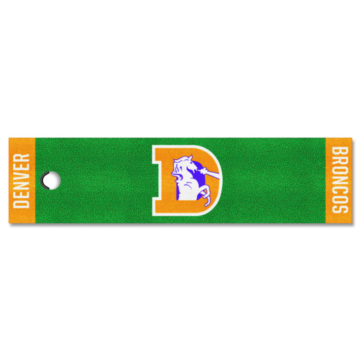 18" x 72" Denver Broncos "D" Retro Logo Putting Green Runner Mat