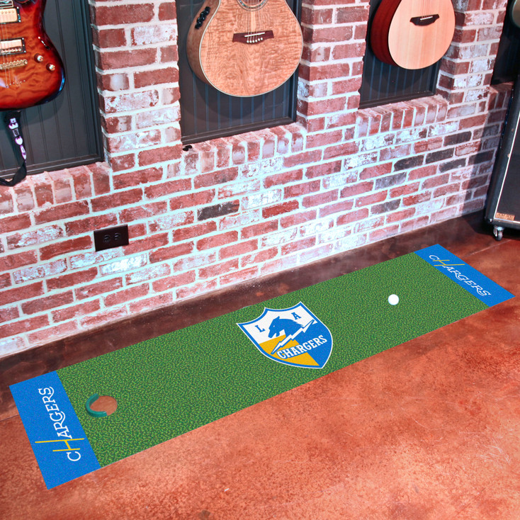 18" x 72" Los Angeles Chargers Retro Logo Putting Green Runner Mat